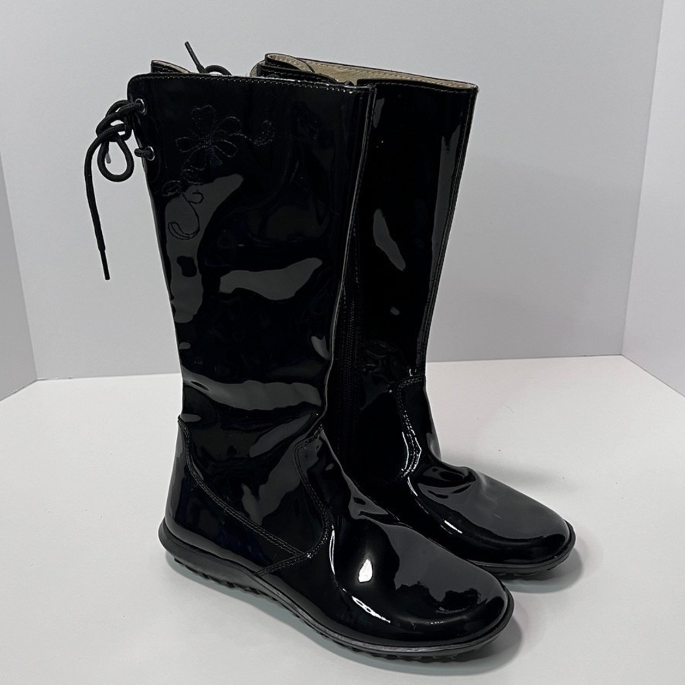 Naturino 34 (2.5) Black Patent Leather Boots Zipper